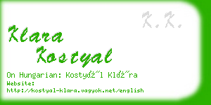 klara kostyal business card